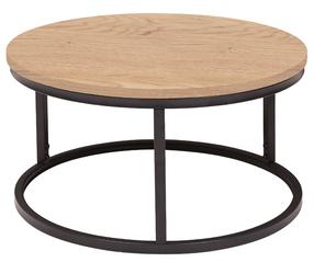 Kavos staliukas Home4you Brite, juoda sp./medžio sp., 60 cm x 60 cm x 32 cm