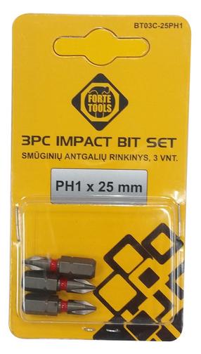 Биты для ударной отвертки Forte Tools BT03C, PH1, 25 мм
