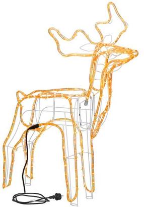 Dekorācija Springos Reindeer, 90 cm, 75 cm, balta krās.