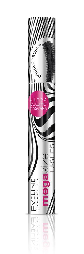 Skropstu tuša Eveline Mega Size Lashes, 10 ml, melna krās.