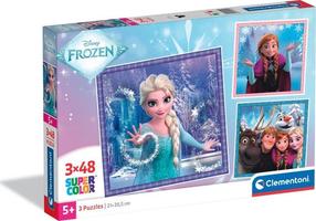 Puzle 3in1 Clementoni Frozen 25021, 21 cm x 20.5 cm, 144 gab., daudzkrāsaina