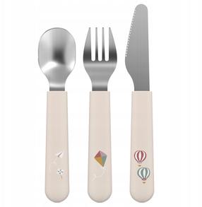 Söögiriistade komplekt lastele Mepal Mio Sunshine & Rainbow, 2 aastat, plastik/roostevaba teras, beež v.