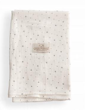 Pledas BabyMatex Muslin Design, ruda sp./balta sp./pilka sp.