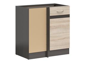 Apatinė virtuvinė spintelė Junona Line, sonoma ąžuolo sp./wenge sp., 45 cm x 78.5 cm x 82.5 cm