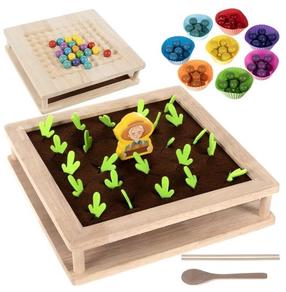 Edukacinė dėlionė Kruzzel Wooden Puzzle Farm, 5.8 cm, įvairių spalvų, 133 vnt.