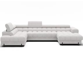 Kampinė sofa - lova Feraria Royal 01, balta sp., kairinė, 202 x 358 cm x 93 cm