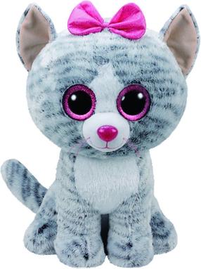 Плюшевая игрушка TY Beanie Boos Cat Kiki, серый цв., 42 см