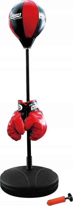 Боксерский мешок с основанием и перчатками Master Boxing Set, черный цв./красный цв.