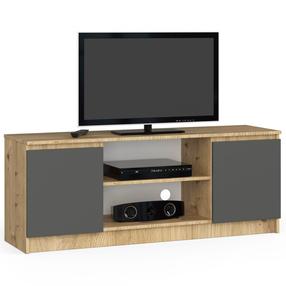 TV staliukas Akord RTV K140, ąžuolo sp./grafito sp., 40 cm x 140 cm x 55 cm