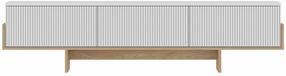 Televizoriaus spintelė Kalune Design Hege, ąžuolo sp./balta sp., 30 cm x 180 cm x 44.6 cm