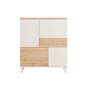 Komoda Kalune Design Mood MD3-CS, ąžuolo sp./smėlio ruda sp., 101.1 cm x 35 cm x 87.2 cm