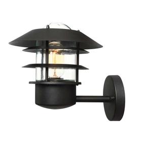 Āra sienas lampa Elstead Lighting Helsingor 1, 60W, E27, IP44, melna krās., 21.8 cm x 23.6 cm