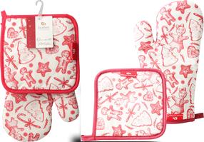 Ahju pajakinnaste ja potihoidjate komplekt Excellent Houseware 170492510, 27 cm, valge v./punane v., 2 tk