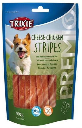 Skanėstas šunims Trixie Premio Cheese Chicken Stripes, vištiena/sūris, 0.1 kg