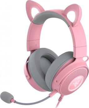 Vadu spēļu austiņas Razer Kraken Kitty V2 Pro, rozā krās.