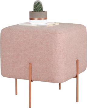 Pufas Hanah Home Copper 56, rožinė sp./vario sp., 40 cm x 40 cm x 42 cm