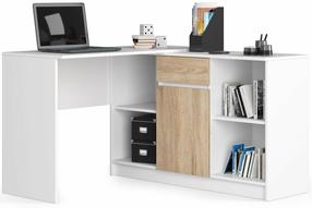 Rašomasis stalas su lentyna Akord Furniture Factory SETB17KOMMSCHREWEISONPK, 1204 cm x 1204 cm, 77 - 79 cm, ąžuolo sp.