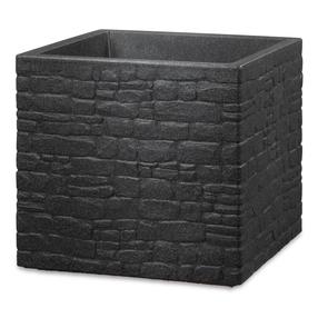 Gėlių vazonas Scheurich Stony Black 64456, plastikinis, Ø 29 cm, tamsiai pilka sp.