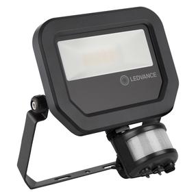 Prožektorius su judesio davikliu, tvirtinamas prie sienos Ledvance, 10 W, 1200 lm, 4000 °K, IP65, juoda sp.