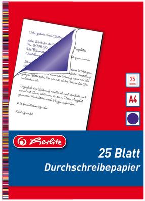 Kalkė kopijavimui Herlitz Carbon Paper, A4, 25 lapų vnt.