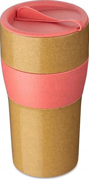 Plastikinė stiklinė Koziol Aroma To Go XL, 700 ml, plastikas, rožinė sp./smėlio sp.