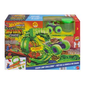 Automobilių trasa Mattel Hot Wheels Monster Trucks Mutant Chaos Loop Challenge JMK91, žalia sp./oranžinė sp.