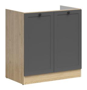 Apatinė virtuvinė spintelė Junona Line, ąžuolo sp./grafito sp., 47 cm x 80 cm x 82.5 cm