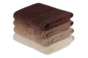 Vannas dvieļu komplekts Foutastic Rainbow 317HBY1425, brūna krās./daudzkrāsaina, 140 cm x 70 cm, 4 gab.
