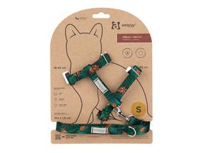 Kaķu siksna ar pavadiņu Amiplay BeHappy, 150 cm x 210 - 310 mm, zaļa krās.