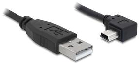 Vads Delock USB / USB-mini Mini USB male, USB 2.0 A male, 2 m, melna krās.