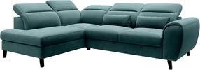 Kampinė sofa Noble Velvetmat 38, tamsiai žalia sp., kairinė, 201 x 255 cm x 100 cm