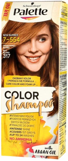 Kраска для волос Schwarzkopf Palette Color Shampoo, nut blond цв., 7-554 (317), 60 мл