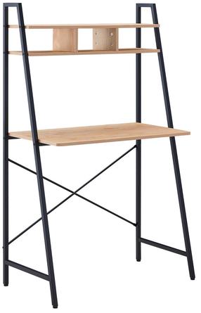 Rašomasis stalas su lentyna Home4you Study 40860, 84 cm x 44 cm, 142 cm, ąžuolo sp./ruda sp.