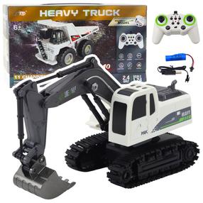  Radiovadāms ekskavators Lean Toys Heavy Truck, 1:24, balta krās./melna krās./pelēka krās.