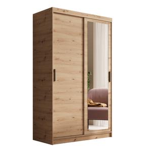 Spinta ADRK Hailey, ąžuolo sp., 120 cm x 60 cm x 205 cm, su veidrodžiu