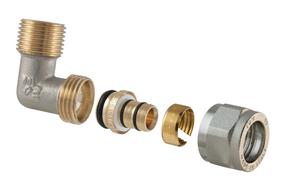 Torusüsteem TDM Brass Double Demounted Elbow 3/4''x20mm 1475E