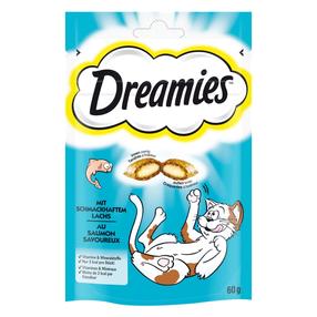 Skanėstas katėms Dreamies, sūris/lašiša, 0.06 kg