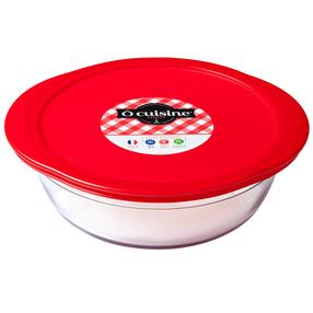 Cepšanas forma ar vāku Ocuisine, caurspīdīga krās./sarkana krās., 18 cm x 20 cm, 1 l