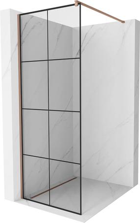 Dušas siena Mexen Kioto 800-080-101-60-77, 80 cm x 200 cm, melns krās./zeltrozā krās./rūdītais