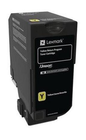 Tonera kasete Lexmark 74C20Y0, dzeltena krās.