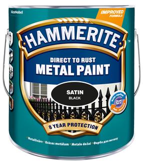 Emaliniai dažai, metalo konkstrukcijoms, apsaugant nuo korozijos Hammerite Smooth, blizgus, 5 l, juoda sp.