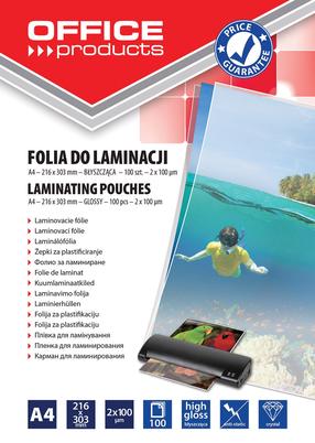 Пленка для ламинирования Office Products, 100 мкм x 303 мм x 216 мм, 100 шт.