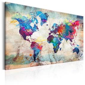 Reproduktsioon Artgeist World Map: Colourful Madness MDF02, 30 cm x 20 cm