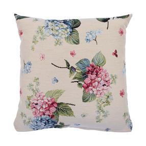 Dekoratyvinė pagalvėlė Home4you Holly Hydrangeas, mėlyna sp./rožinė sp./smėlio sp., 45 cm x 45 cm