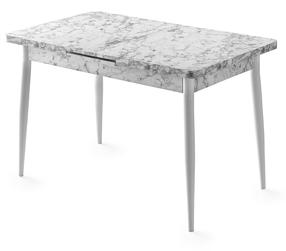 Stalas išskleidžiamas Kalune Design Ay, balta sp./pilka sp., 120 - 150 cm x 70 cm x 75 cm