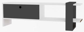 TV staliukas Kalune Design Funda, balta sp./pilka sp., 120 cm x 35 cm x 36.8 cm