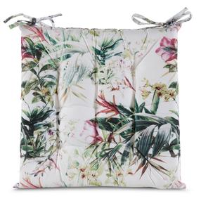 Lauko kėdės pagalvėlė Garden, balta sp./žalia sp., 40 x 40 cm