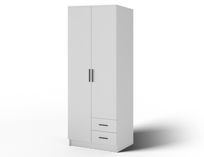 Riidekapp ADRK Novaro 80, valge v./must v., 52.1 cm x 80 cm x 206.6 cm