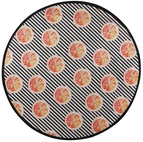 Vonios grindų kilimėlis Foutastic Tranche, balta sp./juoda sp./oranžinė sp., 80 cm x 80 cm, Ø 80 cm
