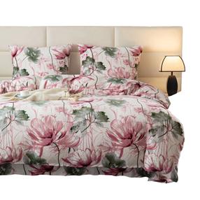 Patalynės užvalkalų komplektas PEK-116, baltas/žalias/rožinis, 200 x 220 cm